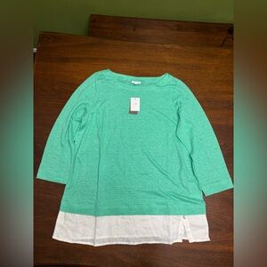 J. Jill Vibrant Green Linen Top